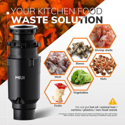 Broyeur de déchets alimentaires silencieux MIUI - Broyeur puissant en acier inoxydable
